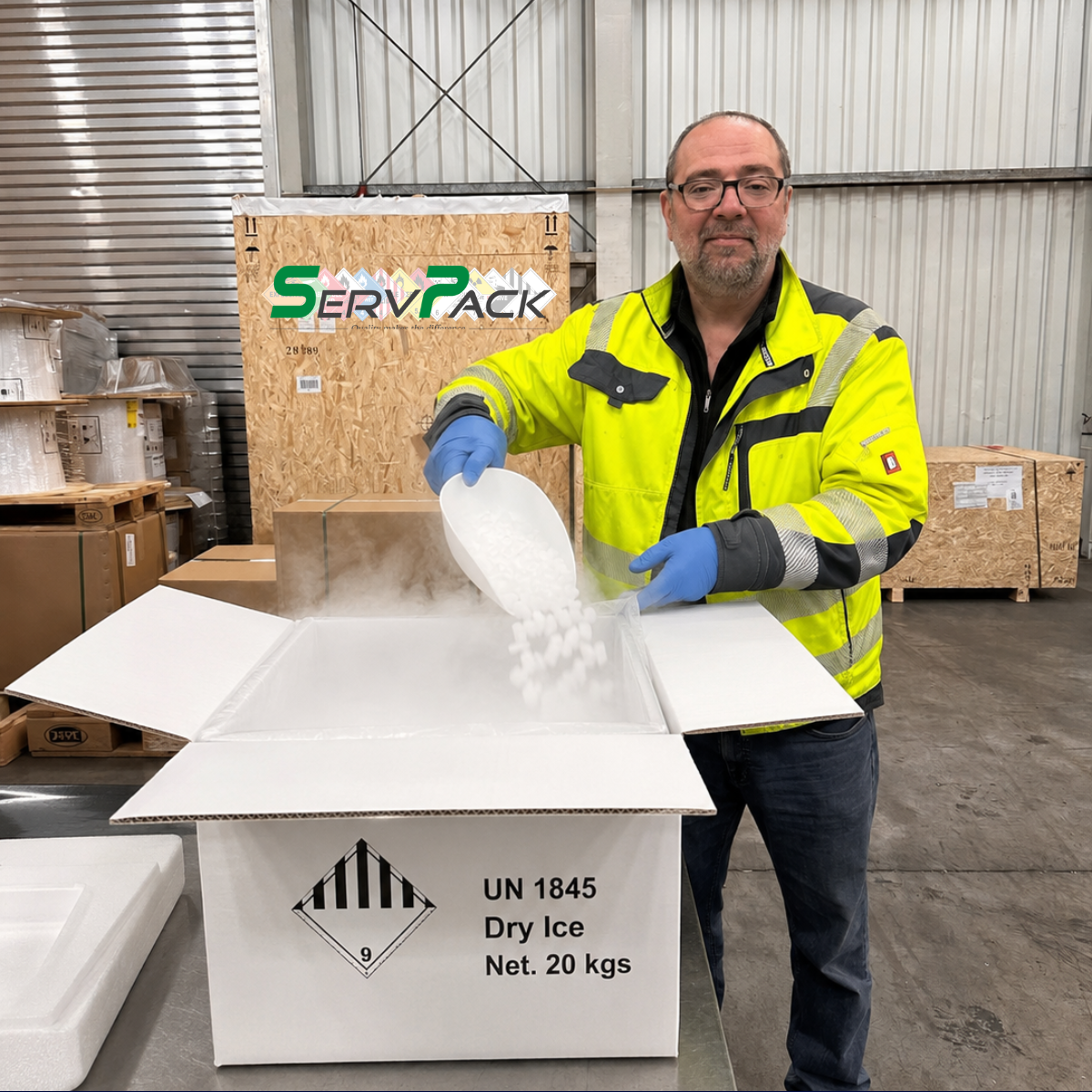 ServPack Re-Icing einer Trockeneissendung UN 1845